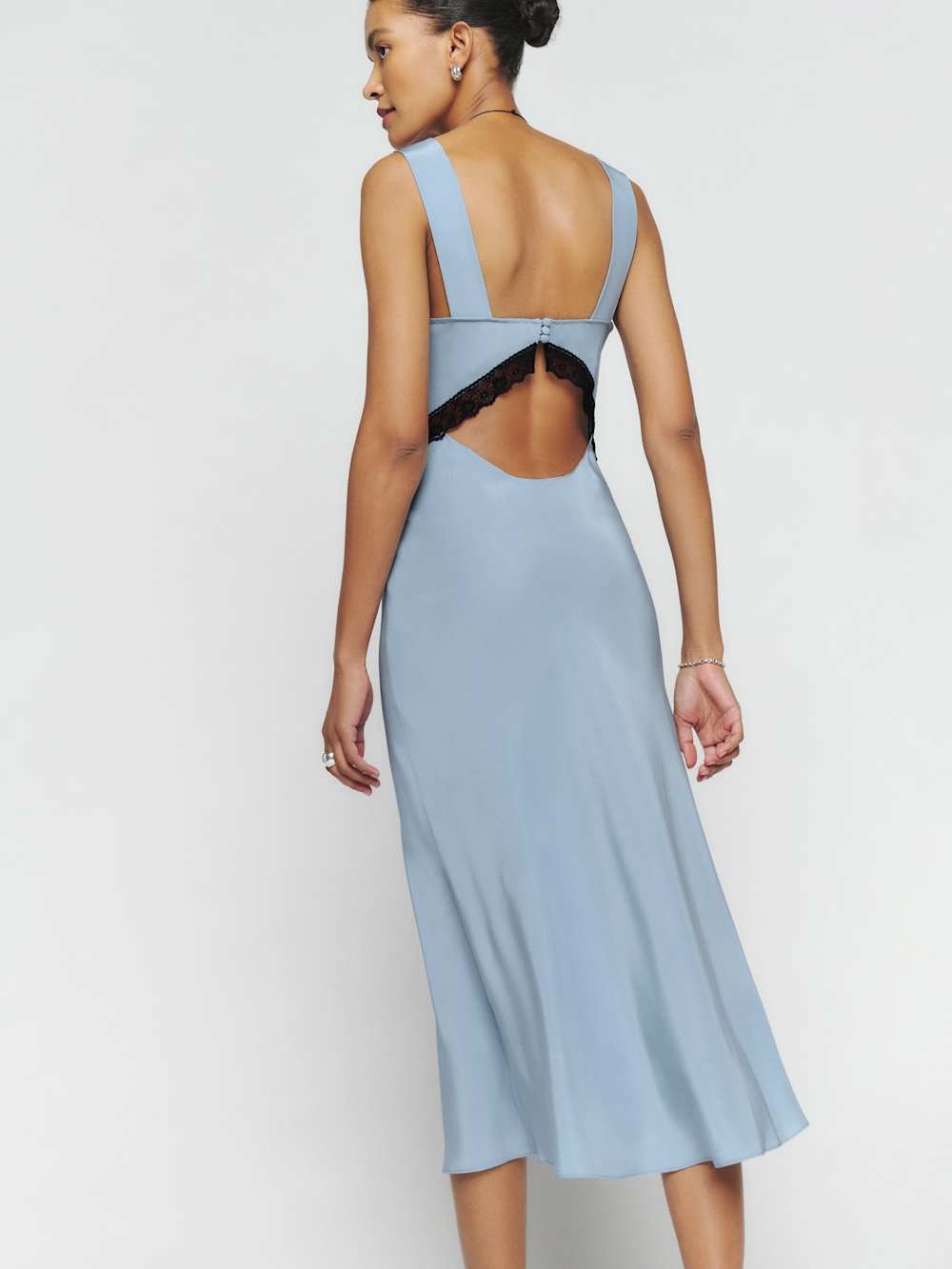 Reformation Provence Silk Dress in Mineral - Picture 2 of 6